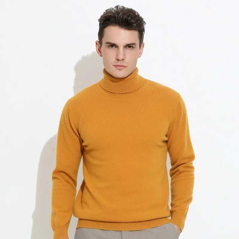 Turtleneck Men Pullover Cashmere Cotton Blend Knitted Sweater 2025 Autumn Winter Daily Basic Warm Turtle Neck Jumper Pull Homme J251015