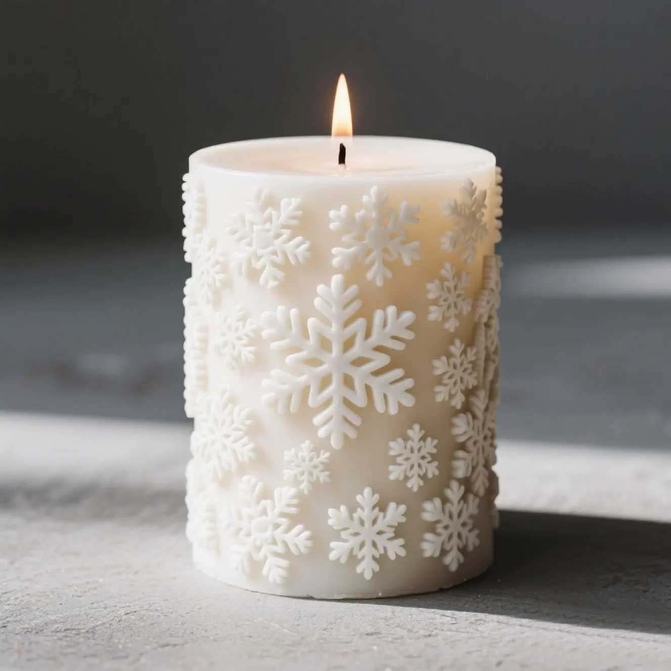 3D Cylinder Christmas Snowflake Elk Silicone Candle Mold Christmas Tree Santa Aroma Plaster Mold Candle Making Supplies C251015