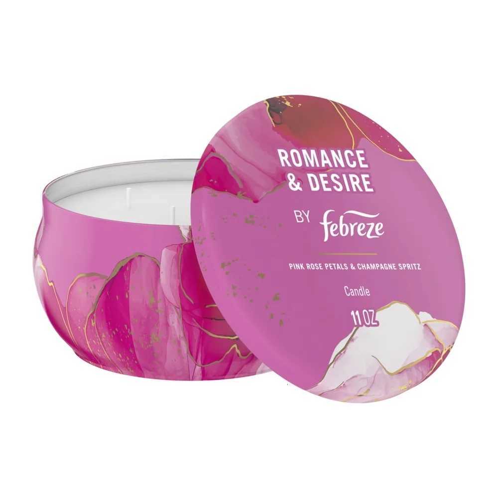 Romantic Scented Candle 11oz 4 Container Candle with Floral Rose Fragrance Home Air Freshening and Odor Elimination C251015