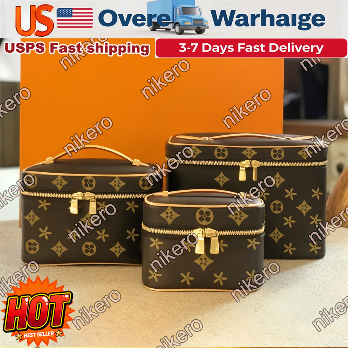 Designer Bag Makeup Bag Luxury Cosmetic bag High Quality Women's Handbag Purse Cowhide travel Storage Bag Toiletry Bag Mini Brown vanity bag designer cosmetic bag 03