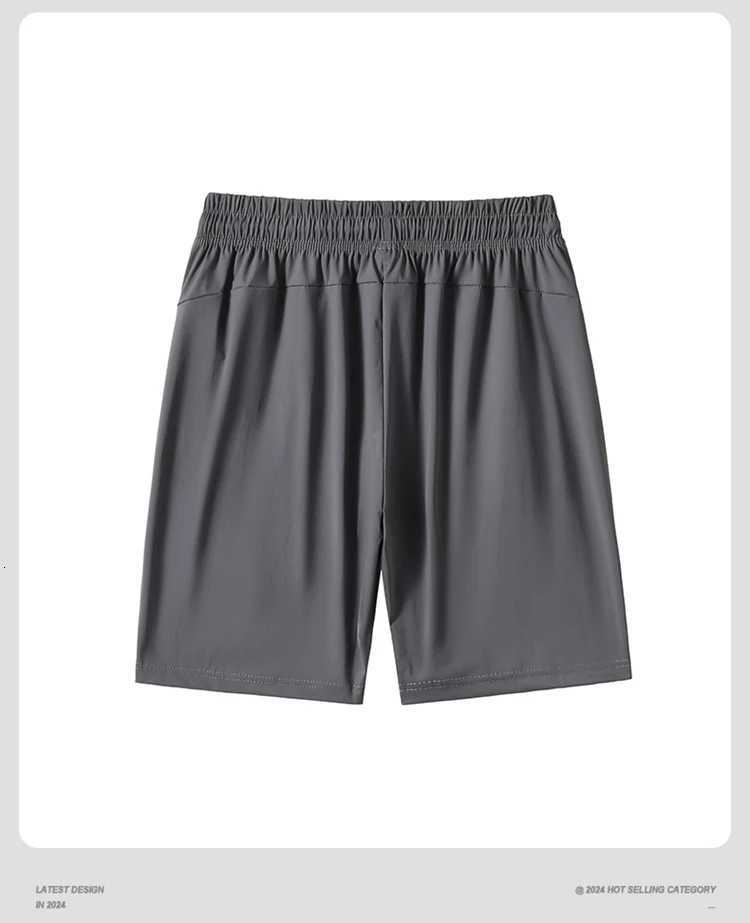 High Quality Polyester Ice Silk Shorts Men 2025 New Korean Version Of Loose Elastic Splicing Beach Five Minute Medium PantsT251015