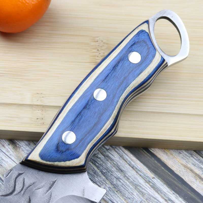 Stainless Steel Forged Outdoor Knife Blue Whale Bone Cutting Knife Meat Cutting Knife Beef and Lamb Meat Cutting Tool Camping Knife H251015