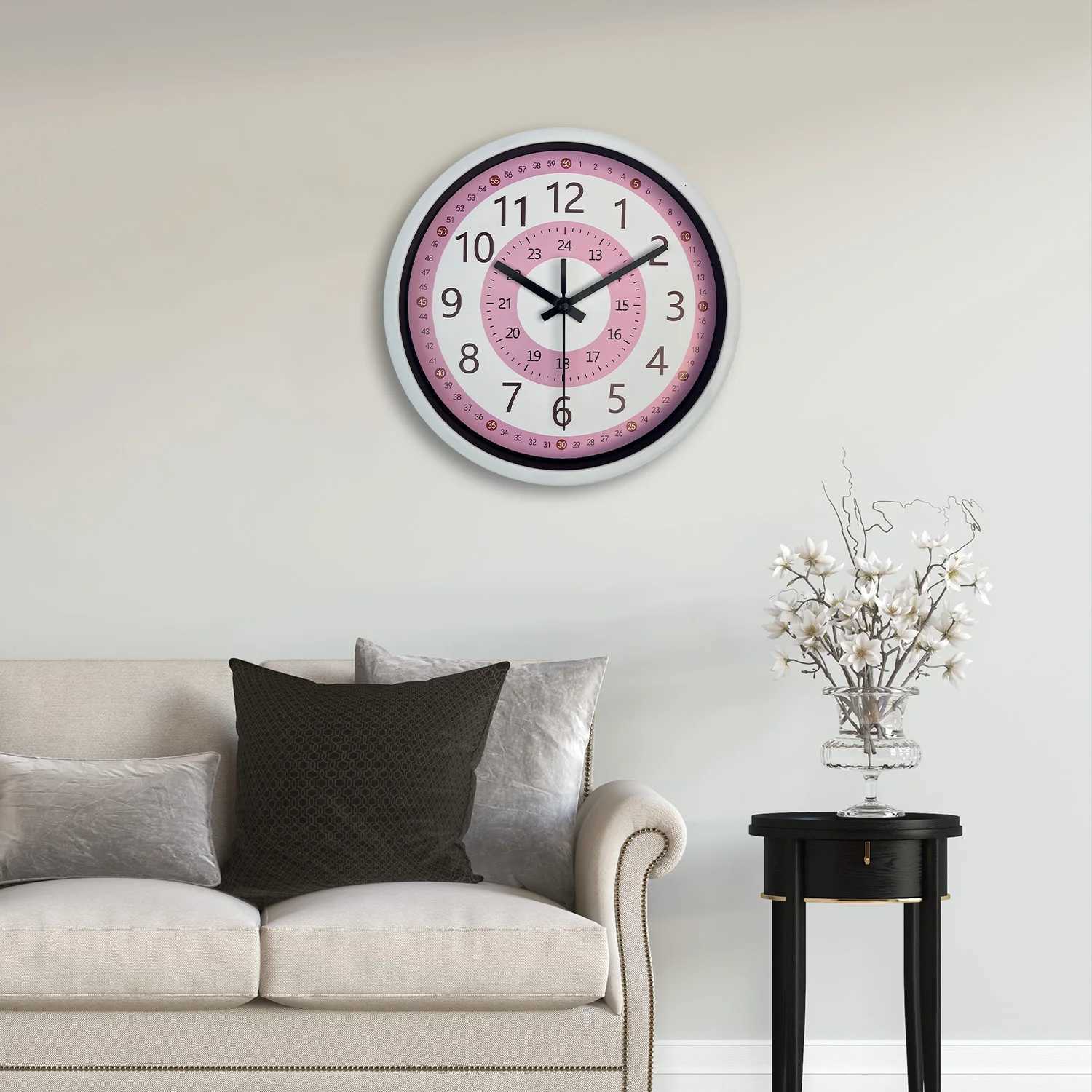 8 inch Bedroom Horloge Murale Home Decoration Digital Cute Wall Clock Living Room Modern Children Round Wall Watch Noiseless C251015