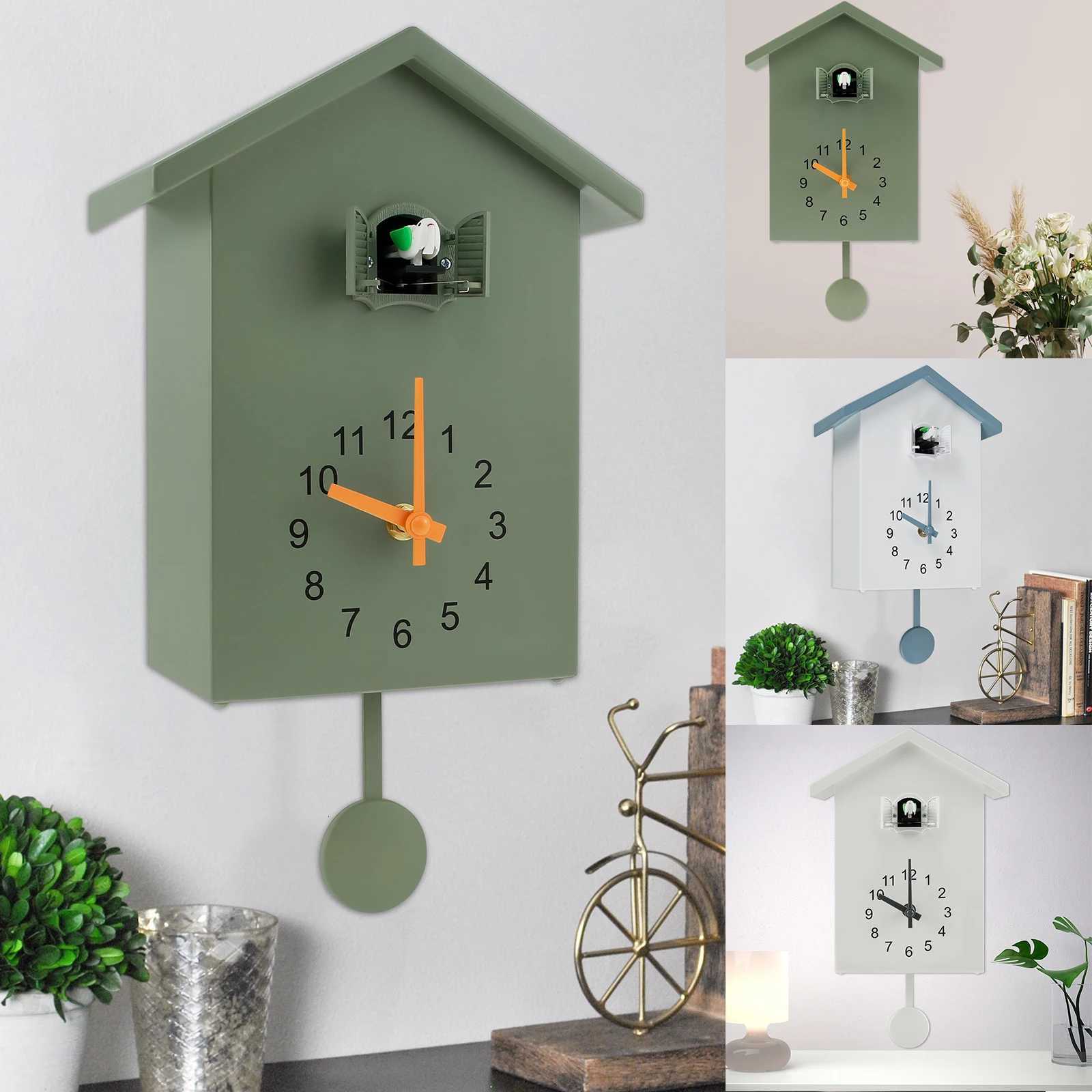Cuckoo Clock with Chimer Minimst Sound with Pendulum Delicate Bird House for Wall Home Living Room Kitchen Office Decoration C251015