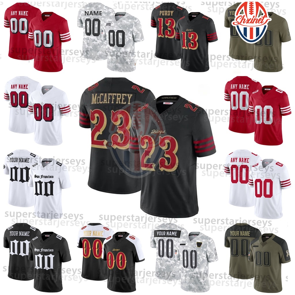 Customized Football 2025 Rivalries Jersey Brock Purdy George Kittle Fred Warner Christian McCaffrey Mac Jones Deommodore Lenoir