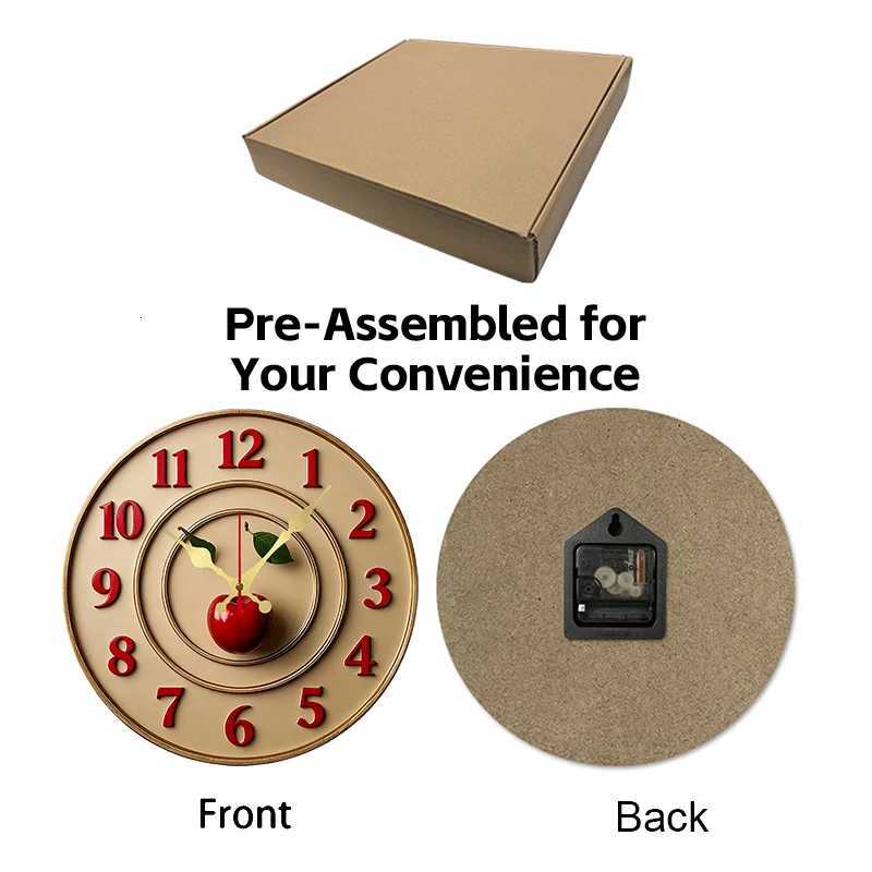 Vintage Themed Wooden Round Silent Hanging Wall Clock Suitable For Living RoomOfficeStudy RoomBedroom Home Decoration C251015