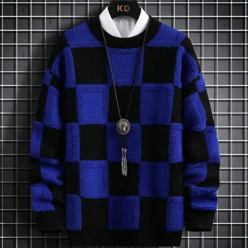 FallWinter Mens Brand Pullovers Sweaters THiCK Warm Cashmere Sweater Men luxury Plaid Pull Homme 2024 J251015