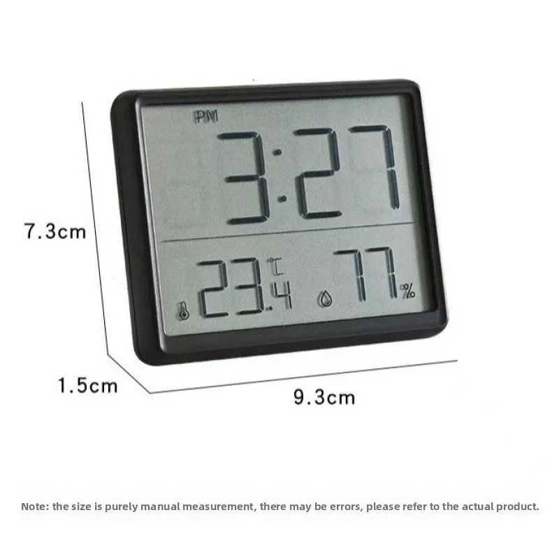 3in1 Smart Digital Clock Temperature Humidity Display Alarm UltraThin Adhesive Mount for Wall or Tabletop Use C251015