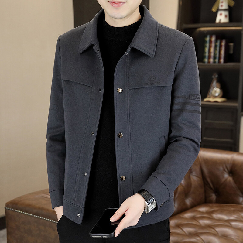 C10181 Half-high collar brushed bottoming shirt men's mid-collar long-sleeved T-shirt sweater autumn and winter double-sided velvet German velvet