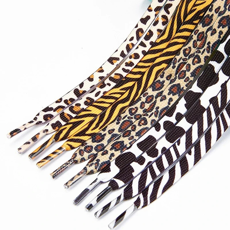 1Pair Animal Pattern Shoelaces Flat AF1AJ Sneakers Shoe Laces TigerSnakeLeopard Print Shoelace for 120140160CM Shoestrings 251014 - view 6