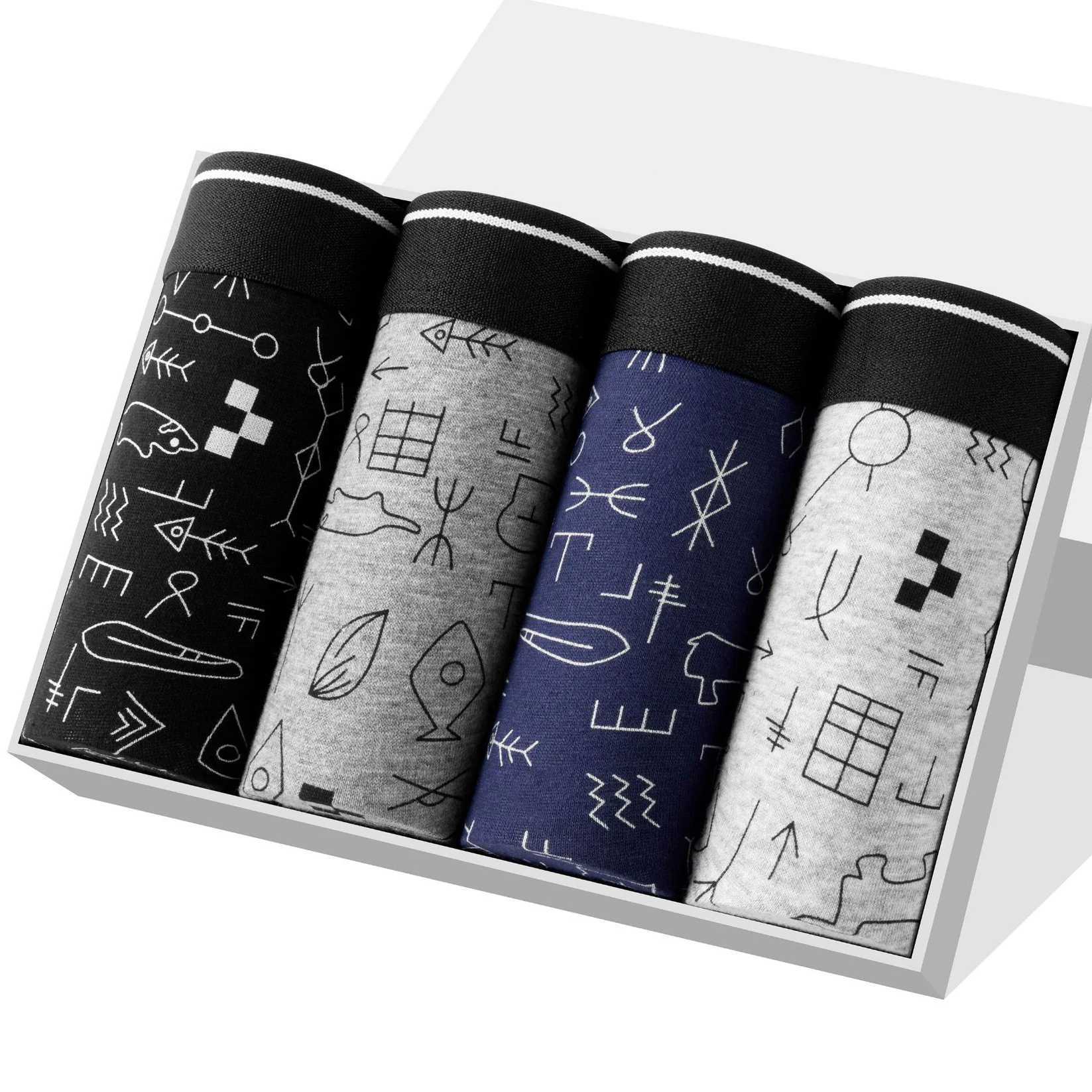 4Pcs Boxer Shorts Mens Underwear Sexy Panties Cotton Boxers Print Underpants Male Shorts U Convex Lingerie Plus Size 6XL L251014