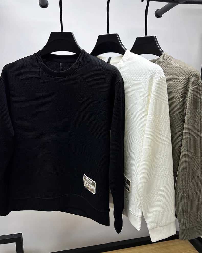 Light Luxury High end Exquisite Embroidery Solid Color Mens Sweater Autumn Youth Personalized Fashion Casual Knitting Pullover J251015