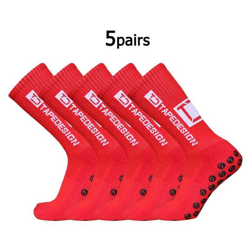 5PairsLot New ANTI SLIP Tapedesign Football Socks Mid Calf NonSlip Soccer Sport Cycling Sports Mens Sock EU3845 J251015