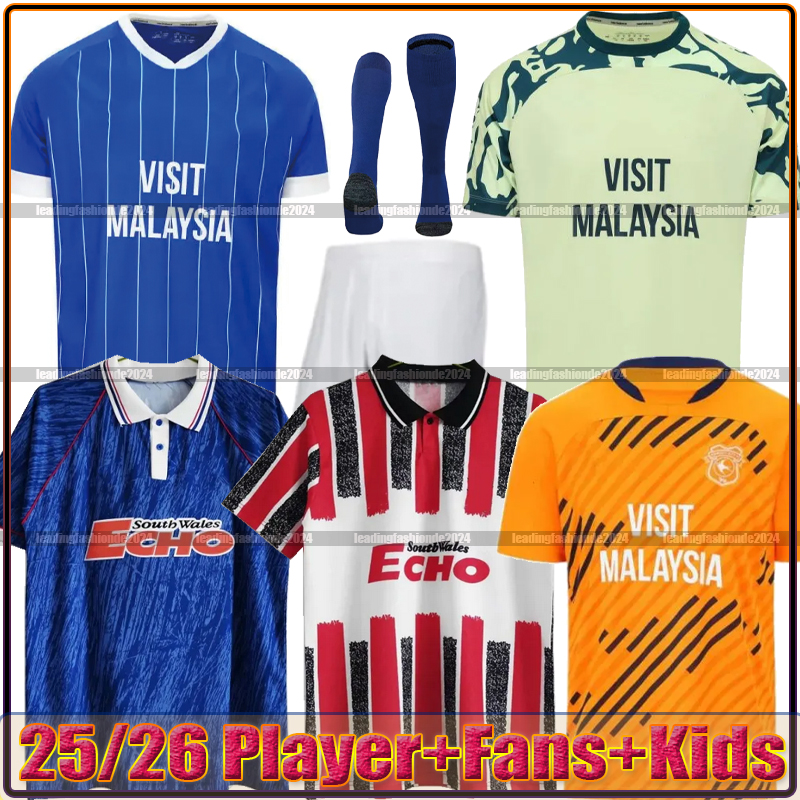 25 26 Cardiff RALLS Soccer Jerseys PHILOGENEP RINOMHOTA COLWILL RATCLIFFE O'DOWDA Home 3rd Child Football Shirts Uniforms Cardiff 2025 2026 men Kids Kits