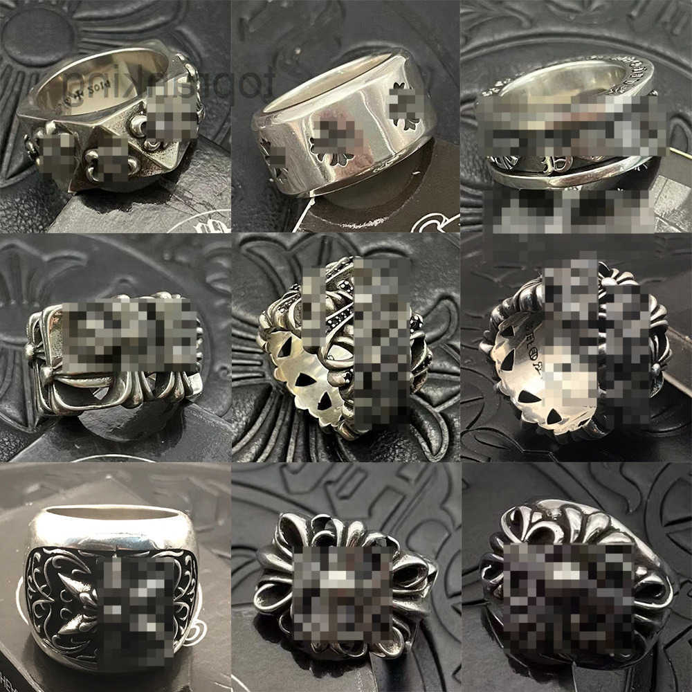 designer crossers rings s925 silver plated hip hop men and women high quality vintage cross open thai rs ring jewelry gift crome chrome hearts chromehearts HOKA