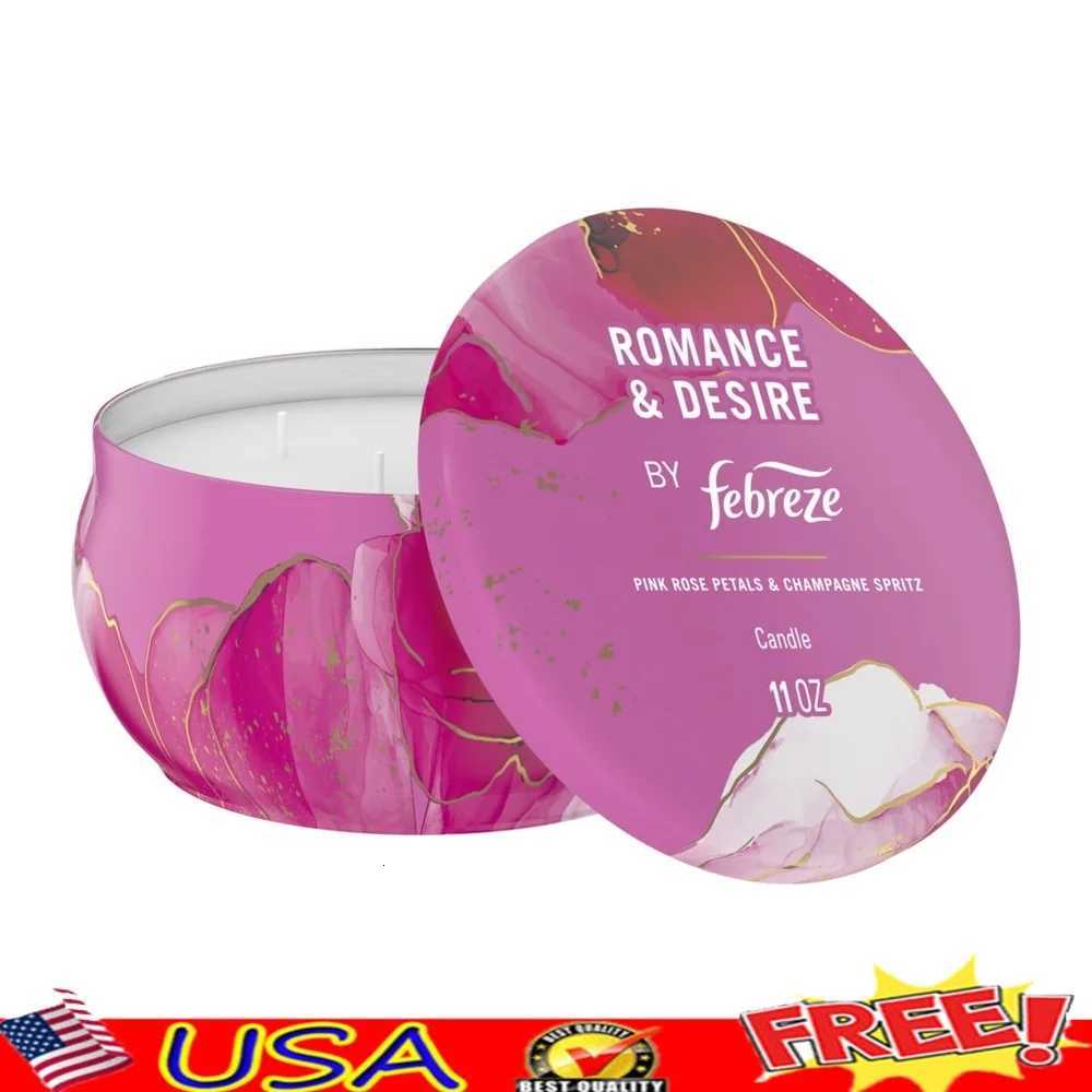 Romantic Scented Candle 11oz 4 Container Candle with Floral Rose Fragrance Home Air Freshening and Odor Elimination C251015
