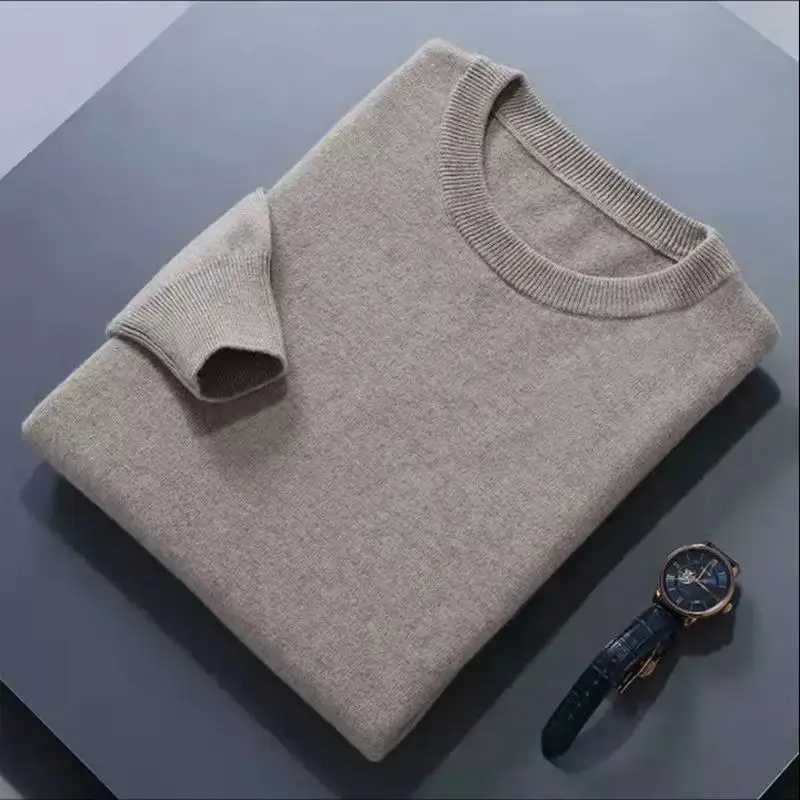 Cashmere Cotton Blended Pullover Men Sweater 2024 Autumn Winter Classic Round Neck Allmatch Jumper Pull Homme Knitted Sweaters J251015