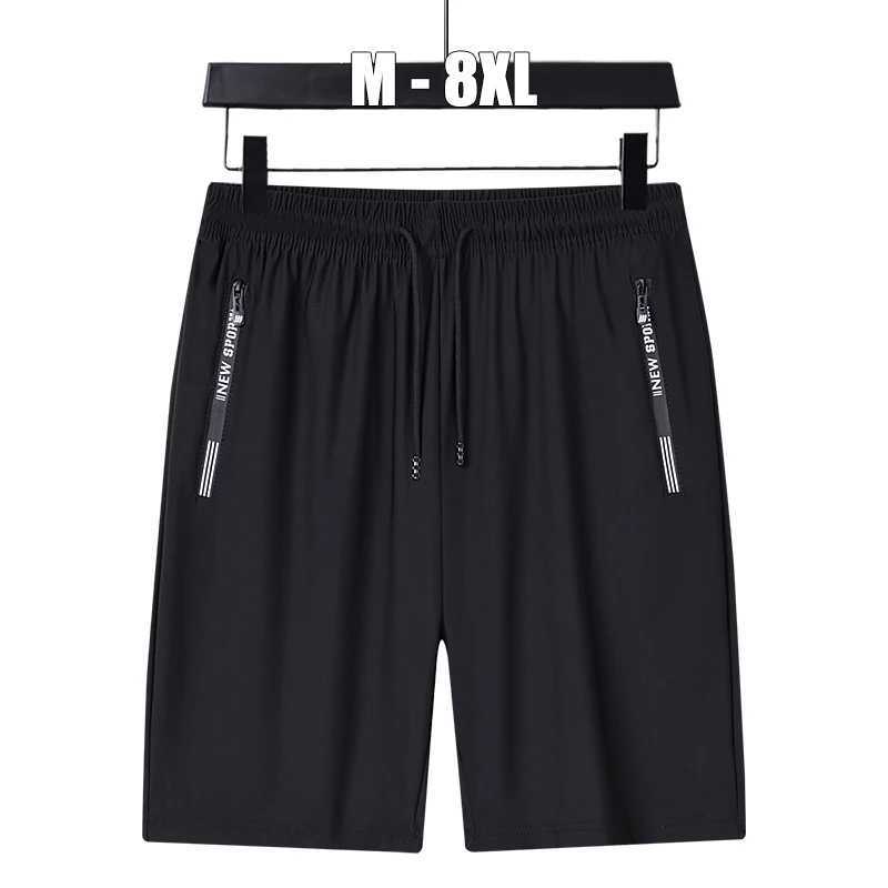 Summer Shorts Gym Fitness Men Plus Size Casual Shorts 6XL 7XL 8XL Big Size Shorts Men Ice Silk Stretchy Beach Shorts BreathableT251015