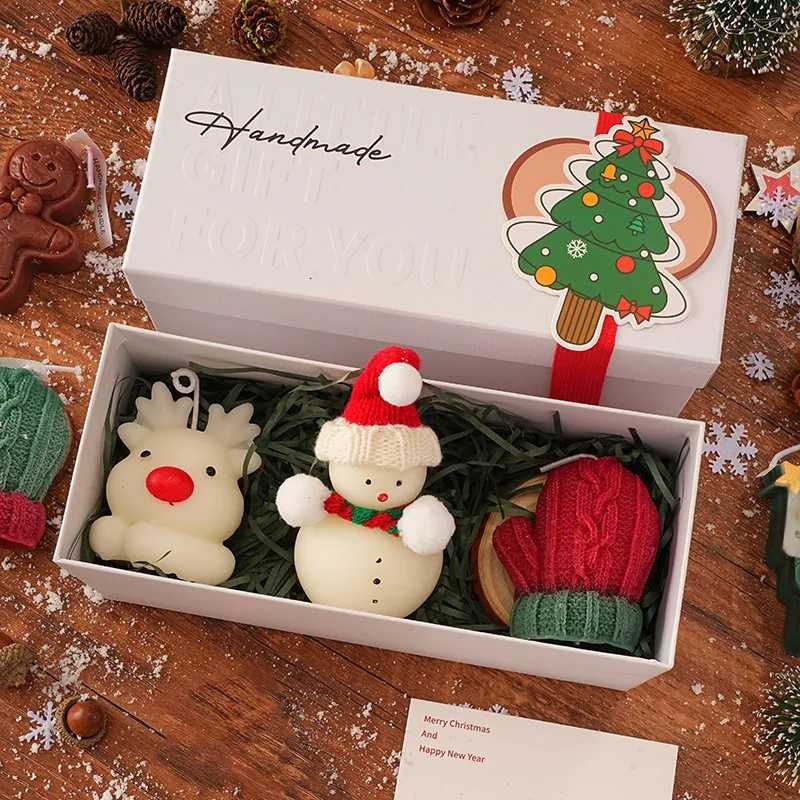 Christmas Scented Candles Threepiece Gift Box Gloves Elk Gingerbread Man Aromatherapy Girl Friends Creative Warm Christmas Gift C251015