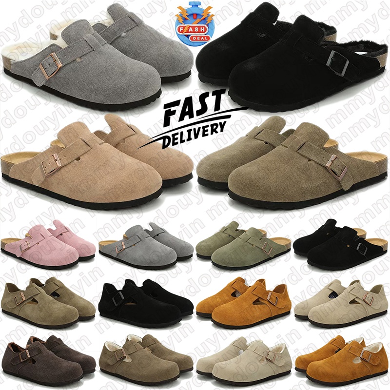 Free Shipping Clog Slippers Designer Sandals Women Men Slides Shoes Shearling Suede Leather Clogs mens womens sliders trainers flip flops sandles sandales