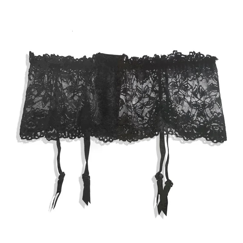 Sexy Full Hasp Garter Belt for Women Black Waist Adjustable Hasp Ultrathin Lace Top Sheer Thigh High Silk Stockings Pantyhose 251009