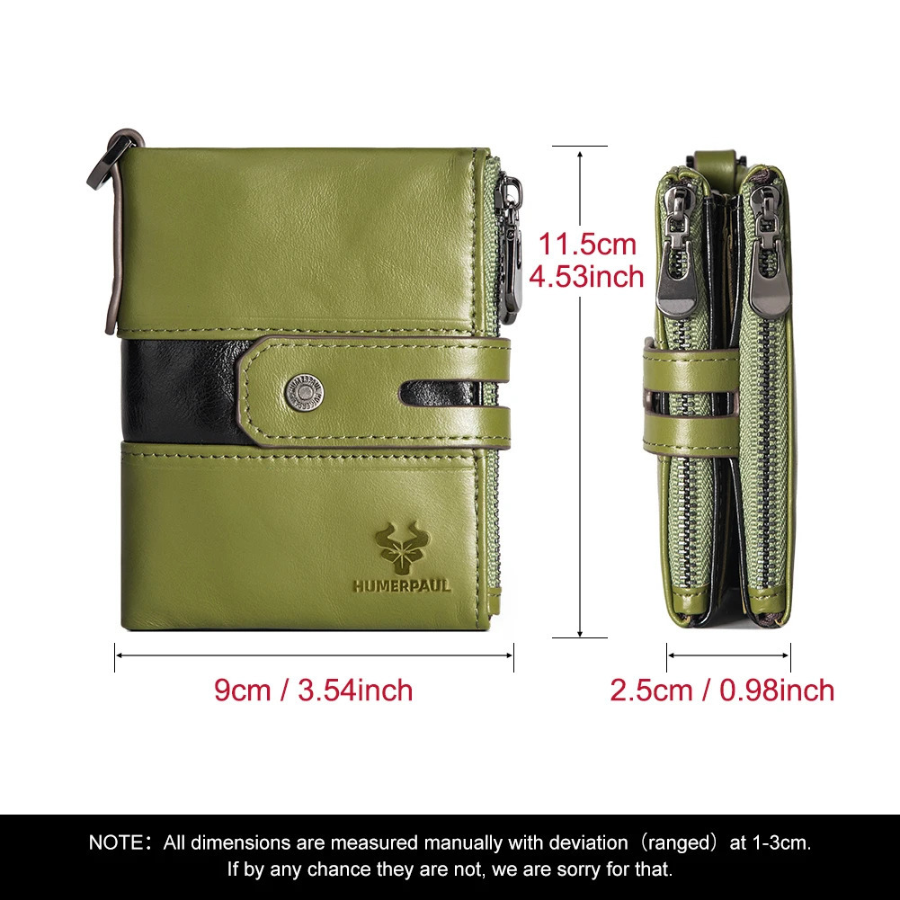 HUMERPAUL Top Layer Leather Women Wallets RFID Blocking Credit Card Holder Fashion Ladies Versatile Coin Purse Money Clip w251014