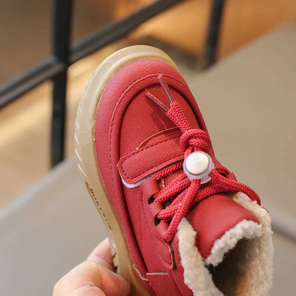 Winter Plush Boots For Children PU Leather Waterproof Boys Girls Snow Boots Waterproof Antislippery Kids Boots Warm ShoesT251015