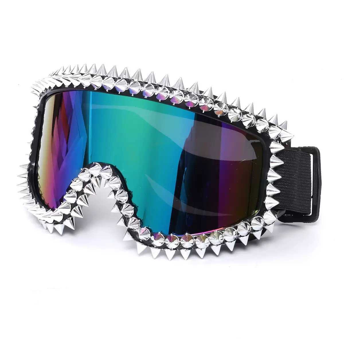 2025 New Rivet Punk Goggles Fashion Trend Motorcycle Ski Riding Antifog Windproof Goggles H251015