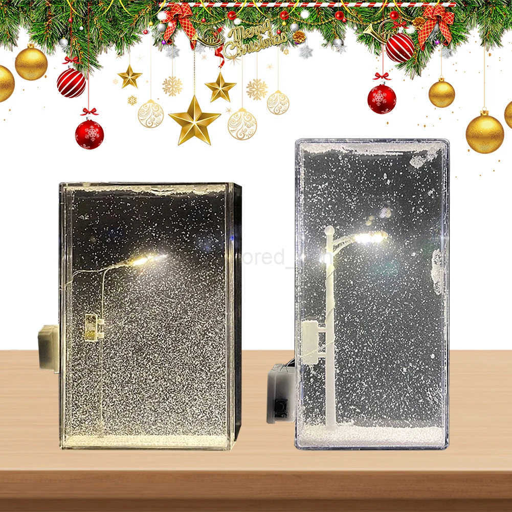 Snowy Lamp Snow Scenery Night Light Realistic Handmade Christmas Light Decorative DIY Snowflake Lamp Xmas Party Favors Z251014