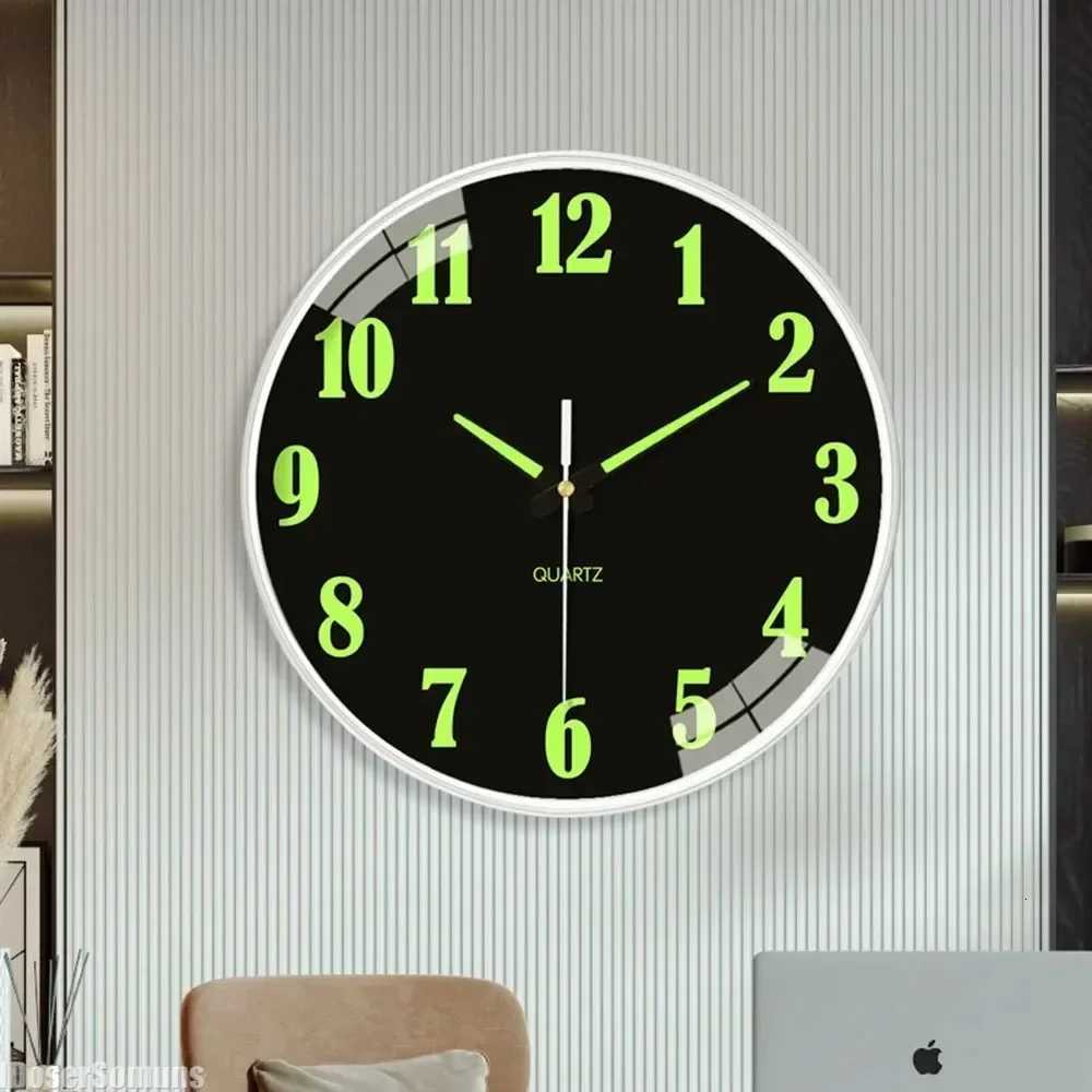 Modern Design Clock Luminous Dial Wall Clock Operated Desktop Kitchen Hanging Luminous Silent Digital Clock Living Room Bedroom C251015