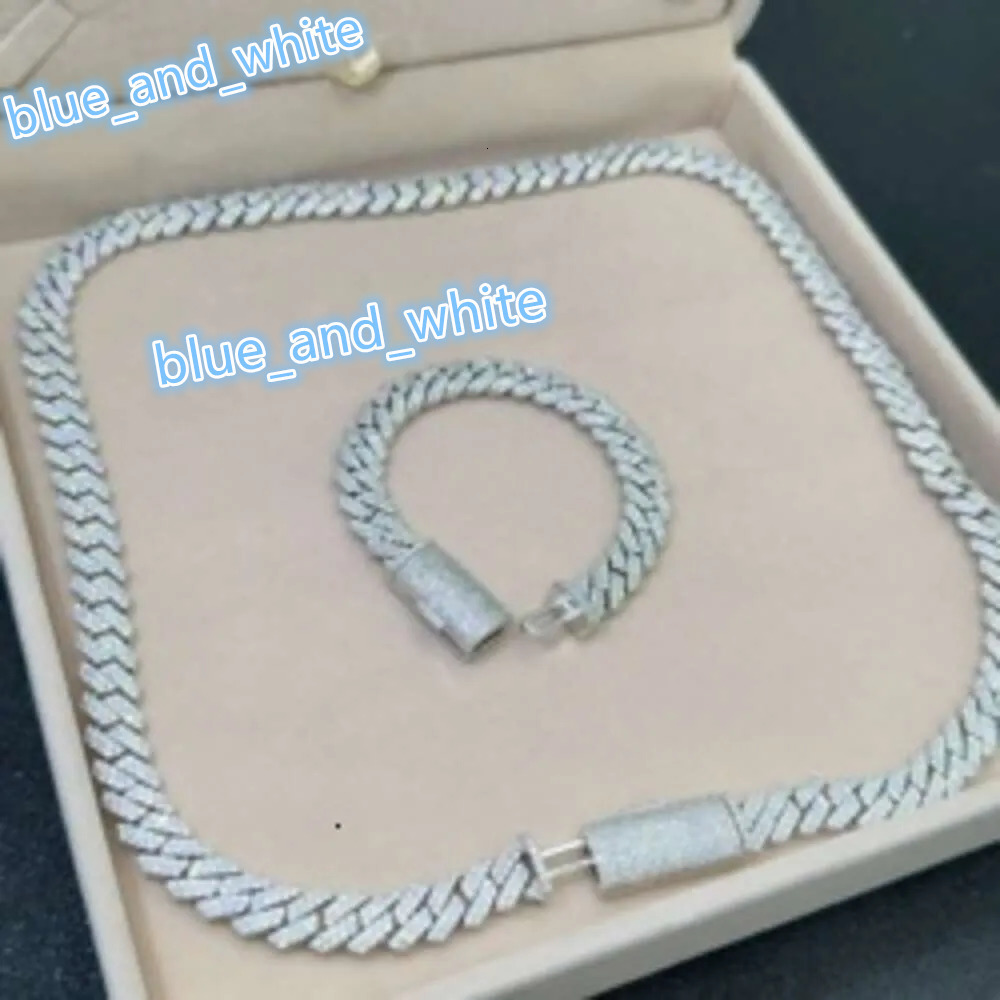 Dia gold necklace 20mm Width 3 Row hop hip jewelry iced Out moissanite dias cuban link chain necklaces designer bracelet Free Shipping