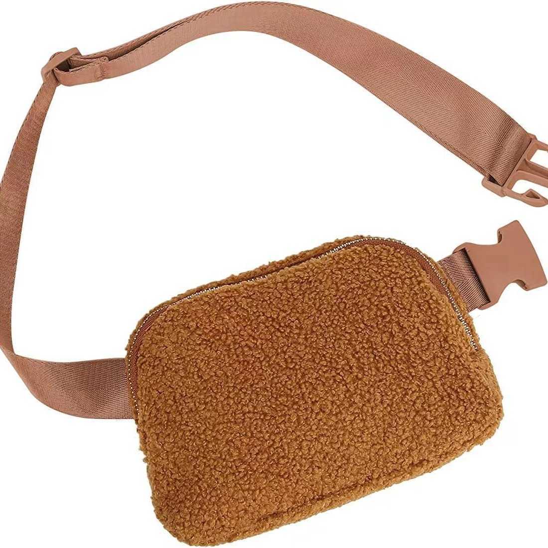 Same Style Fleecelined Waist Bag Sports Chest Bag Crossbody Bag Outdoor Sports Bag Unisex Winter H251015