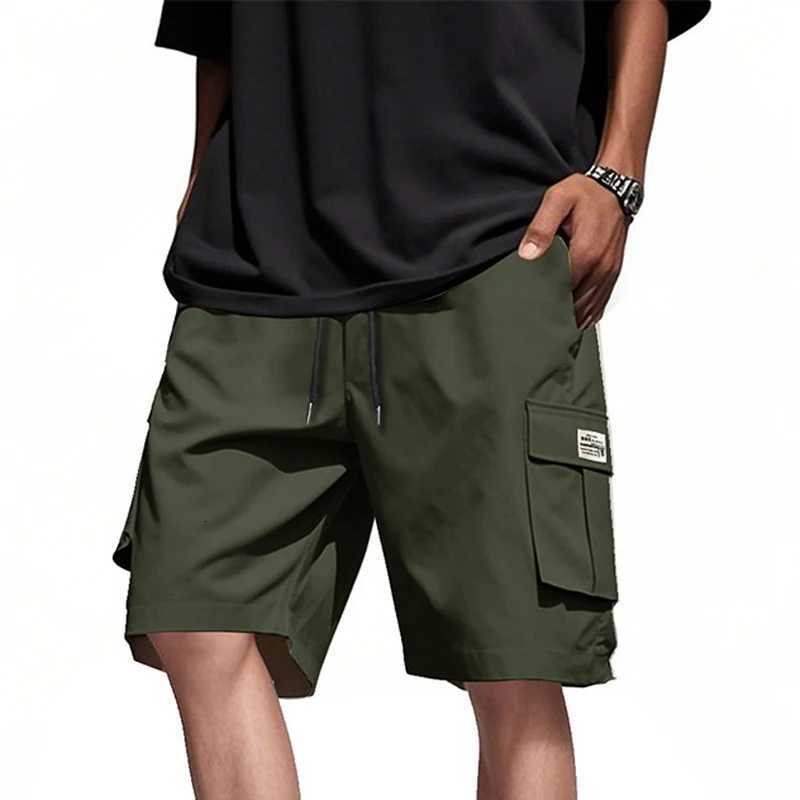 Summer Mens Drawstring Cargo Shorts Relaxed Fit Shorts with Pockets Work Hiking Summer Athletic Short Men Oversize ShortsT251015