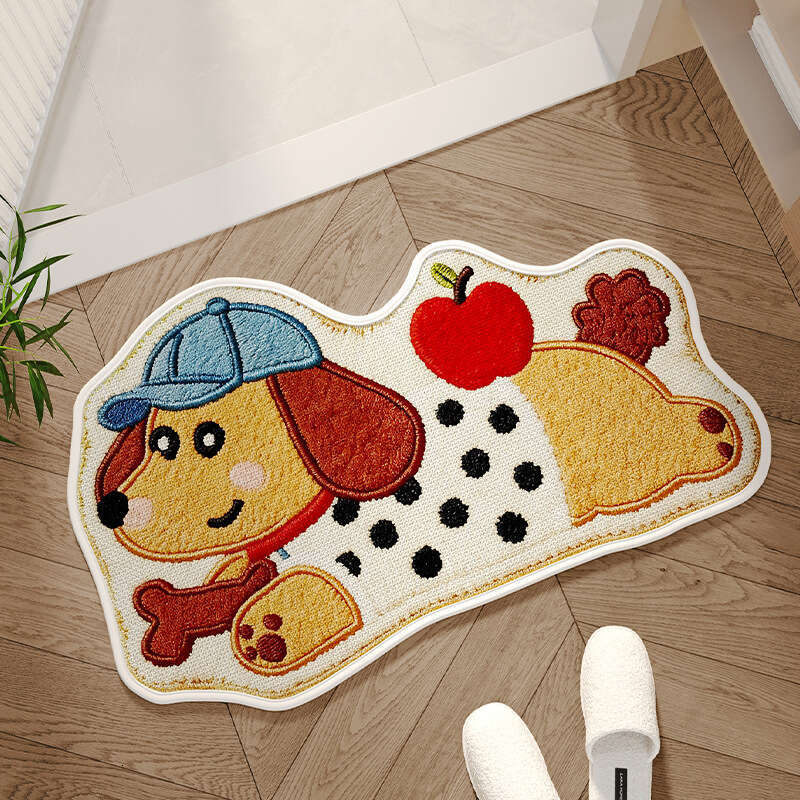 Designer style Imitation Wool Knitted Bathroom Absorbent Cartoon Floor Toilet Foot Washroom Test Doorway Non-Slip Mat