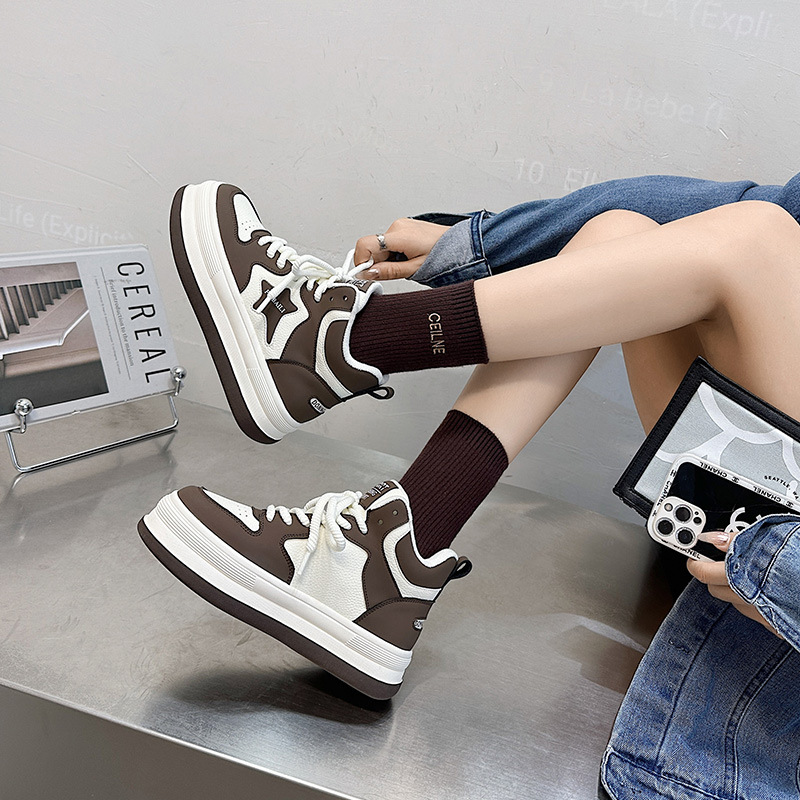 Free shipping new designer boots for women High-Top Thick Sole Sneakers Hot Women 2025 New Style