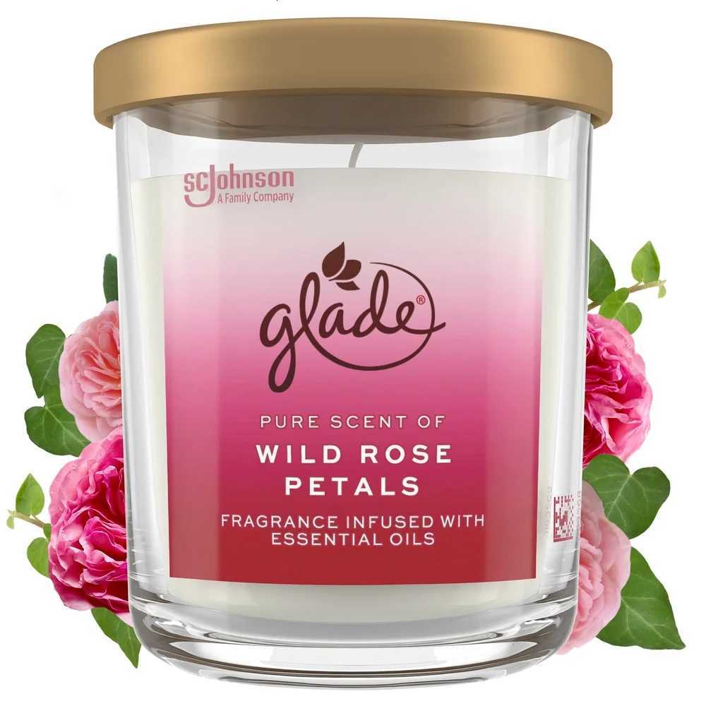 Large Jar Scented Candle Wild Rose Petals 16 oz 85 Hours Burn Time Floral Aroma Container Candle Home Dcor Gift C251015