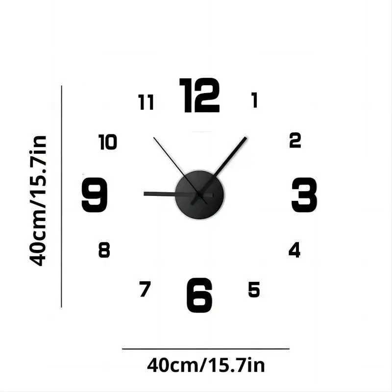 Frameless DIY Wall Clock Wall Decal Home Silent Clock Living Room Office Wall Decoration C2510158