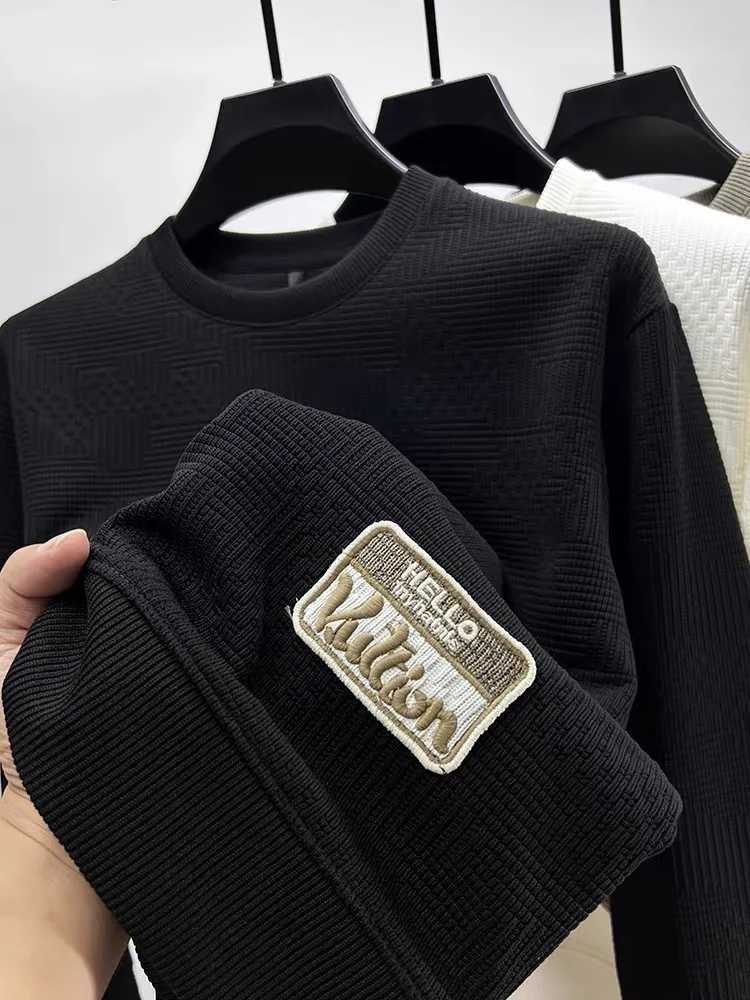 Light Luxury High end Exquisite Embroidery Solid Color Mens Sweater Autumn Youth Personalized Fashion Casual Knitting Pullover J251015