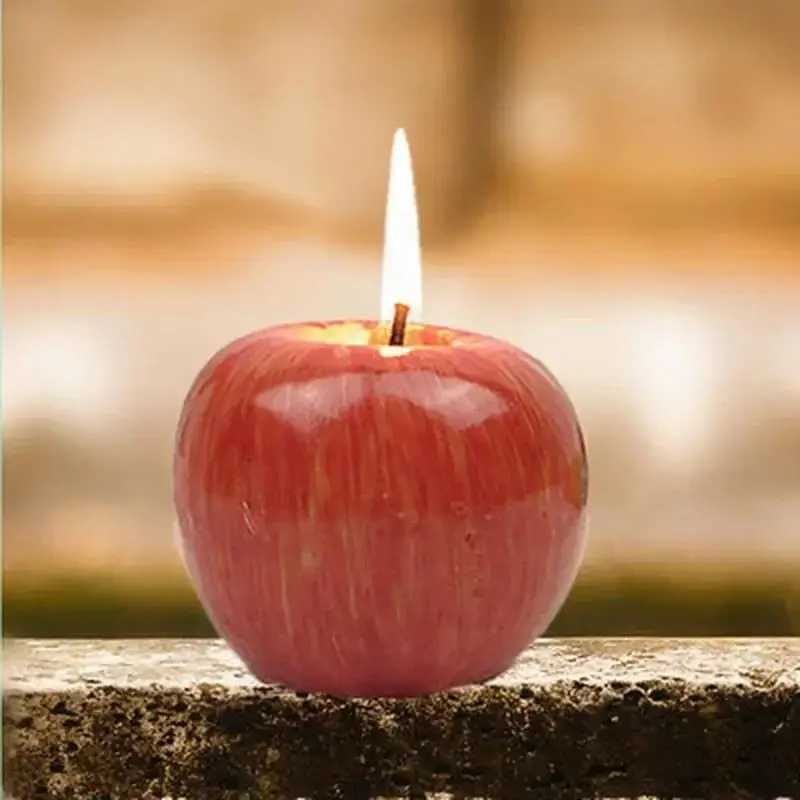 1 Pcs New Simulation Red Apple Candle Suitable Family Celebrate Birthday Christmas Decoration Supplies Home Desktop Ornament C251015