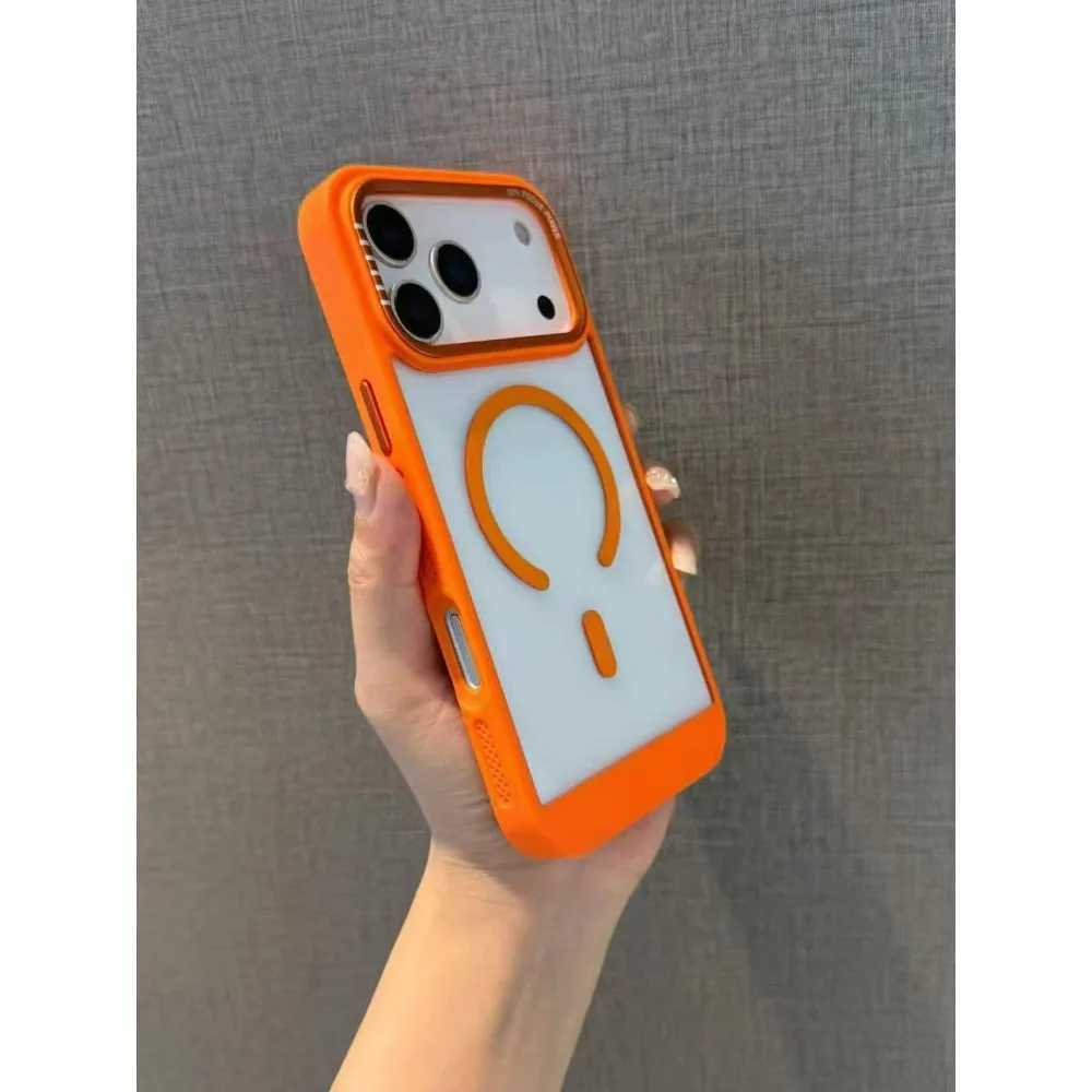 New Luxury Clear For Heat Dissipation Frame Phone Case For iPhone17 16 15 14 13 12 Pro Max Acrylic Protective Back Cover T251015