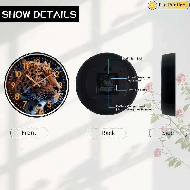 Simplicity LeoPard face closeup Non Ticking Wall Clock Ideal home decor Christmas New Year gifts for dear ones C251015