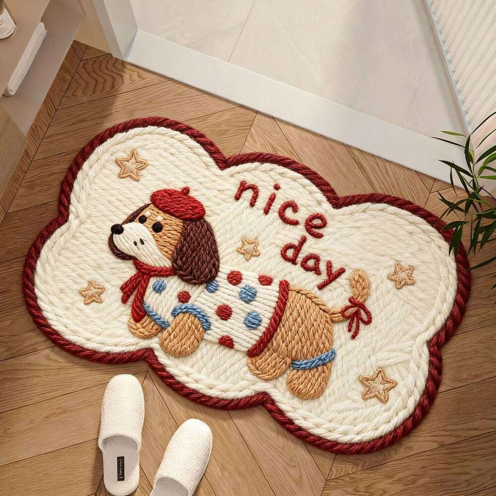 Designer style Imitation Wool Knitted Bathroom Absorbent Cartoon Floor Toilet Foot Washroom Test Doorway Non-Slip Mat