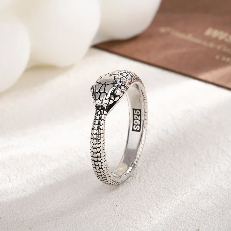in 925 Sterling Silver Snake Adjustable Rings For Women Wedding Engagement Jewelry Wholesale Accessories Jewellery 251009