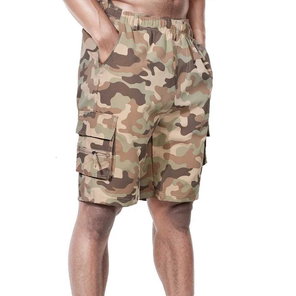 Mens Cargo Shorts Summer Oversized Pants Elastic Waist Large Size Outdoor Jogging Sweatpants Trend Multi Pockets Men ClothesT251015