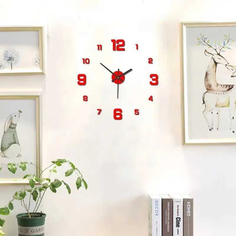 Frameless DIY Wall Clock Wall Decal Home Silent Clock Living Room Office Wall Decoration C2510158