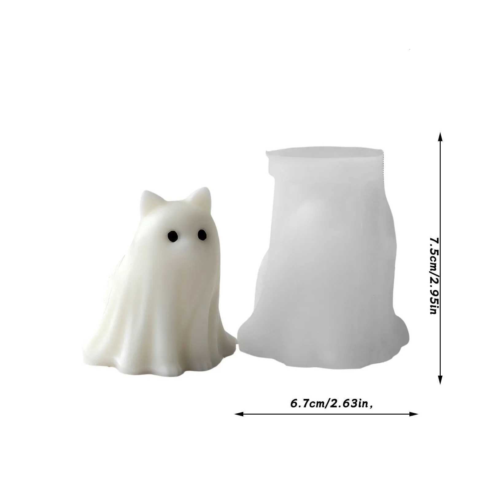 Halloween Cute Animal Puppy Ghost Cat And Puppy Decoration Ghost Candle Silicone Mold Diy Ghost Aroma Candle Halloween Candle C251015