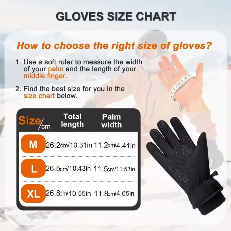 MuqiNush Winter Gloves Full Finger Windproof Cold Resistant Ski Snowboard Touchscreen Compatible Outdoor Sports Hiking Running 251011