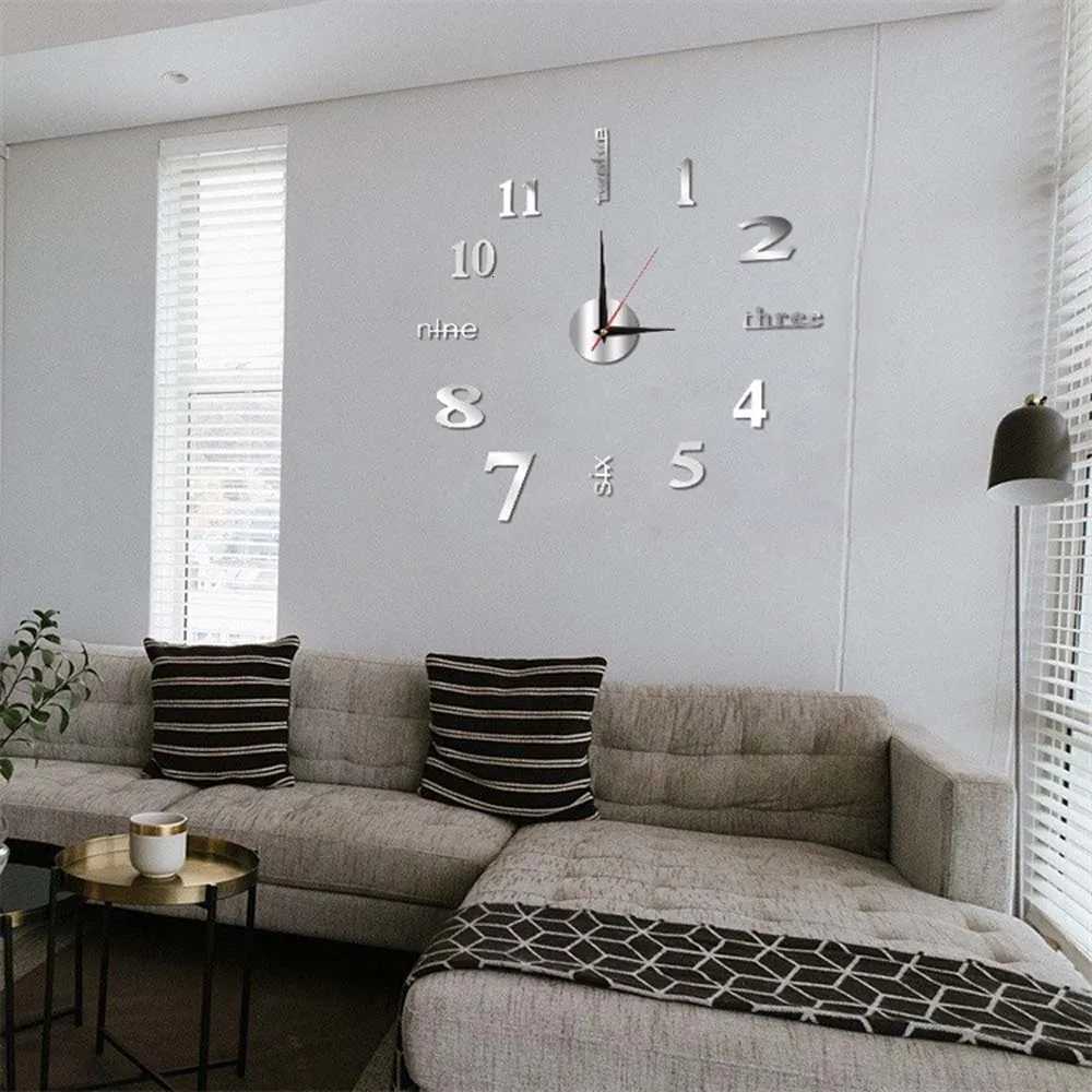 decorative wall clock no drilling required used for the living room modern minimst hanging wall clock silent C251015