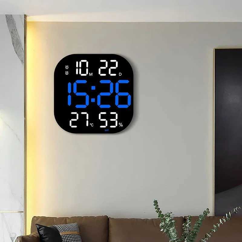 13inch LED Large Digital Wall Clock with Remote Control TEMP Humidity Week Auto Dimmer 1224H Alarm Clock for Home Office Decor C251015