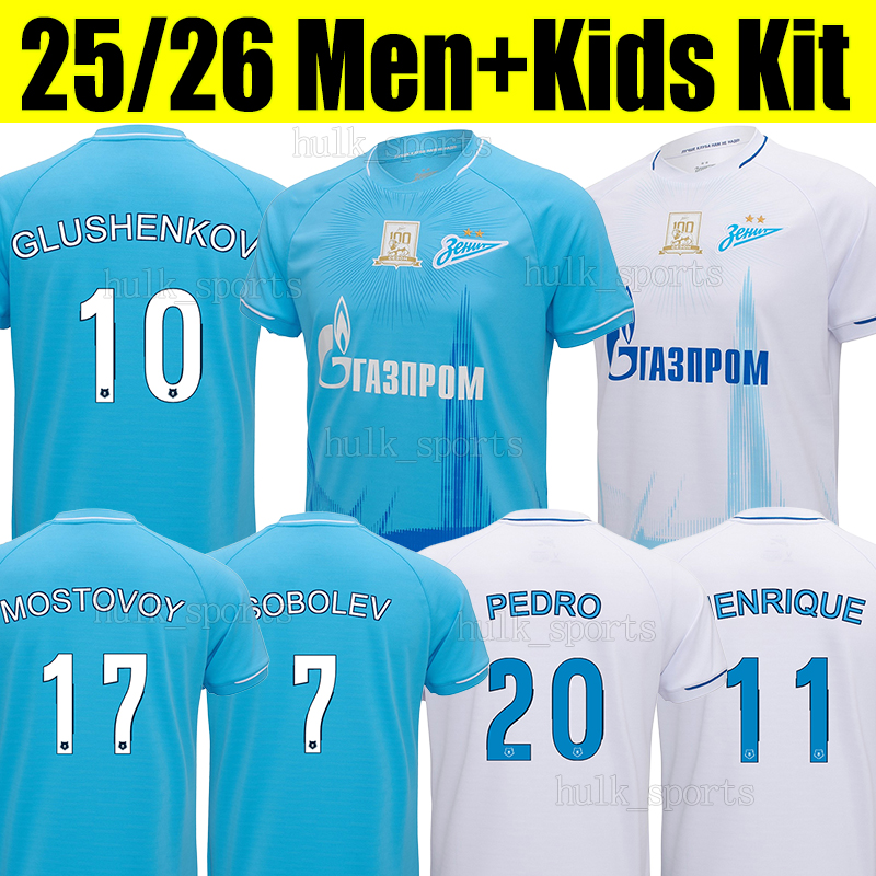 2025 2026 Zenits Soccer jerseys GLUSHENKOV CASSIERRA SOBOLEV MOSTOVOY LUCIANO SANTOS PEDRO HENRIQUE GUSTAVO SHILOV WENDEL Men kids kits sets Football Shirts